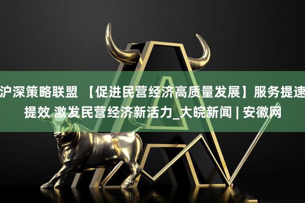 沪深策略联盟 【促进民营经济高质量发展】服务提速提效 激发民营经济新活力_大皖新闻 | 安徽网